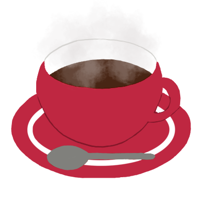 コーヒーのイラスト（赤いカップ）