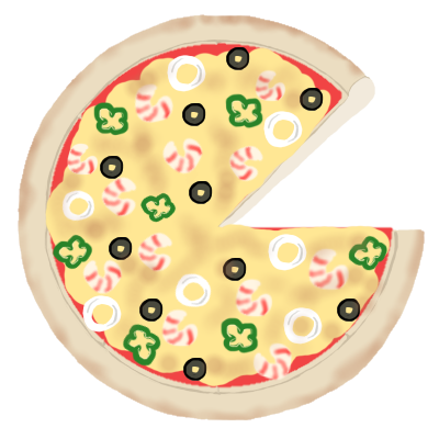 シーフードピザのイラスト