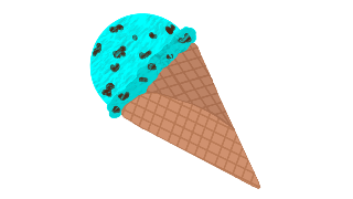 チョコミントアイスクリーム【コーン】のイラスト