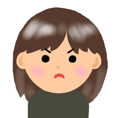 怒った顔の女の子のイラスト