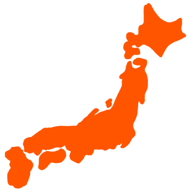 日本地図のイラスト【オレンジ】