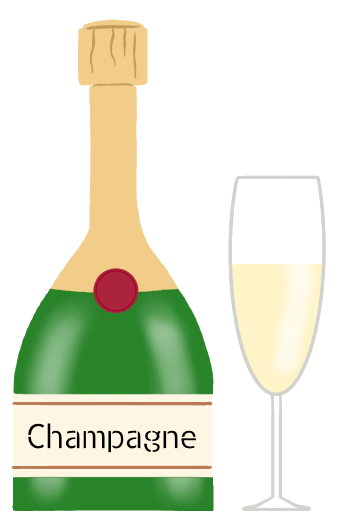 シャンパンのイラスト