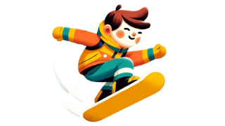スノーボードをする男の子のイラスト